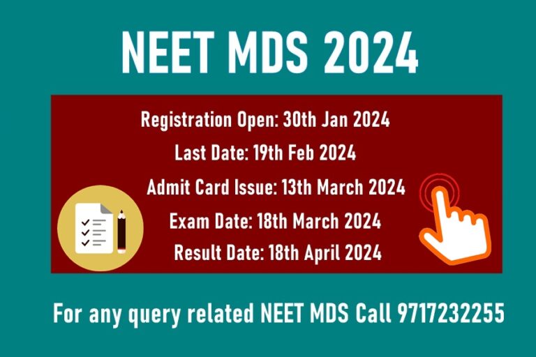 NEET MDS 2024 Exam and Registration Process